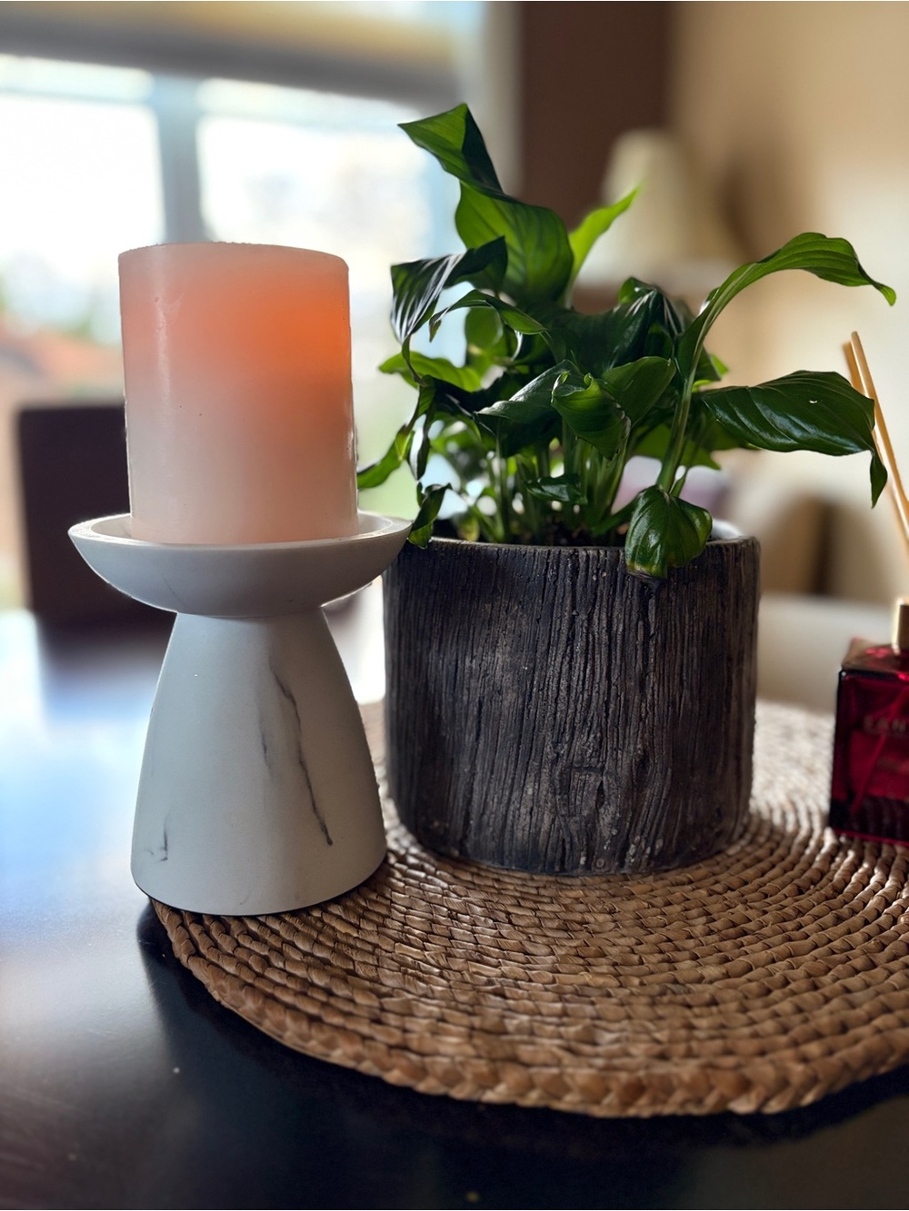 🤍 White Marble Pedestal Candle Holder | 3-Wick Size | Modern Decor - Picture 2 of 4